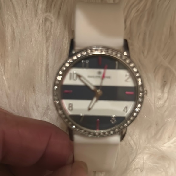 SAILOR JANE • Flirty , simple Watch w/white Band and bit o bling!  Like New - Picture 2 of 9